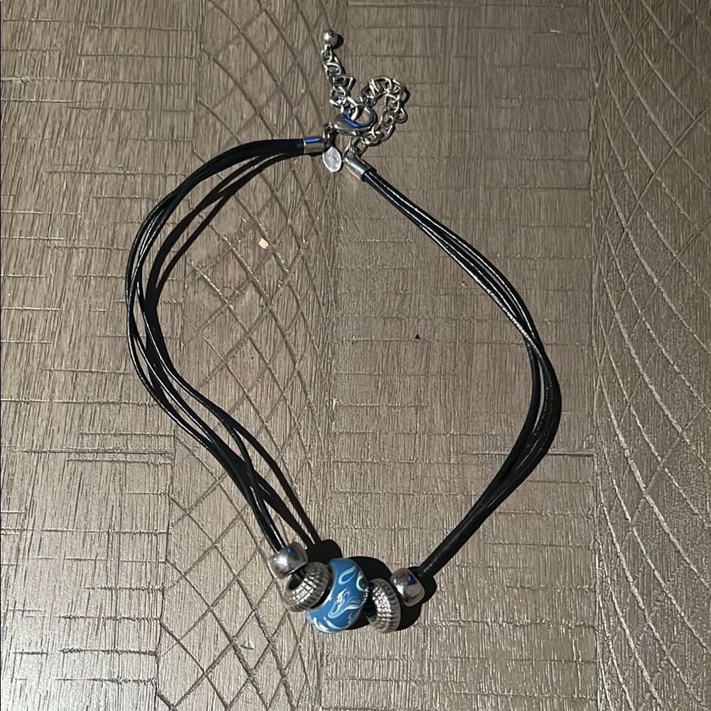 Chico's Black and Blue Beaded Necklace